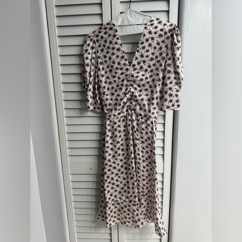 Maje Palm Tree Print Satin Dress - Picture 3 of 4